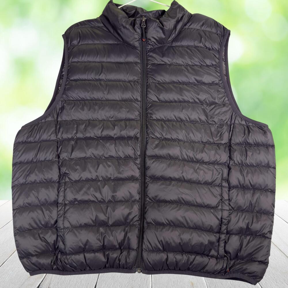 New HAWKE & CO Sport Down Puffer Vest Black Full Zip Zip Pockets Outdoor Sz XXL